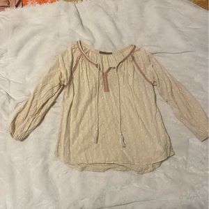 Cream Prana boho blouse size small